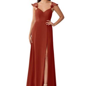 Azazie Everett Bridesmaid Dress - Rust - A2 (Size